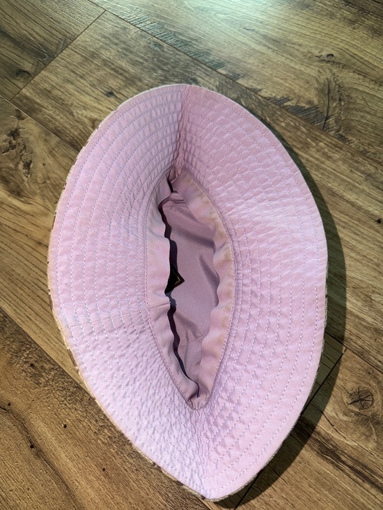 Coach signature brown hat with purple flowers/trim M/L.